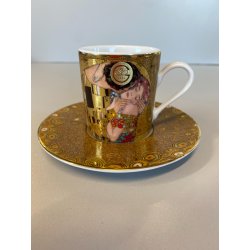 TAZZINA CAFFE ESPRESSO PORCELLANA Goebel "Artis Orbis" GUSTAV KLIMT DER KUSS