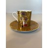 TAZZINA CAFFE ESPRESSO PORCELLANA Goebel "Artis Orbis" GUSTAV KLIMT DER KUSS