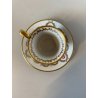 TAZZINA CAFFE  PORCELLANA  "PM"Made GDR DECORO CLASSICO FIORI FOGLIE ORO VINTAGE