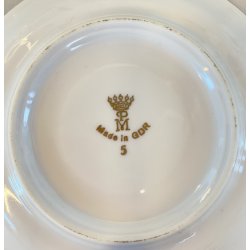 TAZZINA CAFFE  PORCELLANA  "PM"Made GDR DECORO CLASSICO FIORI FOGLIE ORO VINTAGE