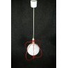 LAMPADARIO POP LAMPADA SOSPENSIONE VINTAGE ROSSO BIANCO WHITE RED GLASS LAMP '70