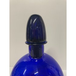 ANTICA BOTTIGLIA CARLO MORETTI VETRO BLU MURANO ANNI 80 DECANTER TAPPO ITALIA