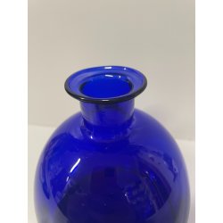 ANTICA BOTTIGLIA CARLO MORETTI VETRO BLU MURANO ANNI 80 DECANTER TAPPO ITALIA