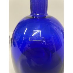 ANTICA BOTTIGLIA CARLO MORETTI VETRO BLU MURANO ANNI 80 DECANTER TAPPO ITALIA