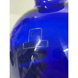 ANTICA BOTTIGLIA CARLO MORETTI VETRO BLU MURANO ANNI 80 DECANTER TAPPO ITALIA