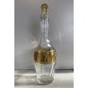 DECANTER LIQUORE CRISTALLO SFACCETTATO DECORO DORATO NEOCLASSICO MIDCENTURY