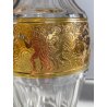 DECANTER LIQUORE CRISTALLO SFACCETTATO DECORO DORATO NEOCLASSICO MIDCENTURY
