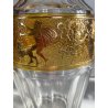 DECANTER LIQUORE CRISTALLO SFACCETTATO DECORO DORATO NEOCLASSICO MIDCENTURY