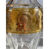 DECANTER LIQUORE CRISTALLO SFACCETTATO DECORO DORATO NEOCLASSICO MIDCENTURY