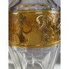 DECANTER LIQUORE CRISTALLO SFACCETTATO DECORO DORATO NEOCLASSICO MIDCENTURY