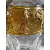 DECANTER LIQUORE CRISTALLO SFACCETTATO DECORO DORATO NEOCLASSICO MIDCENTURY