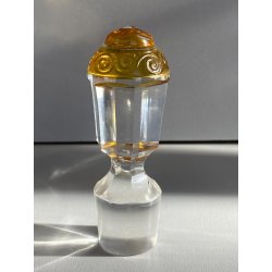 DECANTER LIQUORE CRISTALLO SFACCETTATO DECORO DORATO NEOCLASSICO MIDCENTURY