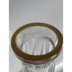 DECANTER LIQUORE CRISTALLO SFACCETTATO DECORO DORATO NEOCLASSICO MIDCENTURY