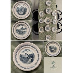 ANTICO SERVIZIO PIATTI 10 pers. Villeroy & Boch Mettlach SAAR Engadin 54 Pz.