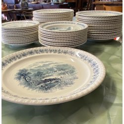 ANTICO SERVIZIO PIATTI 10 pers. Villeroy & Boch Mettlach SAAR Engadin 54 Pz.