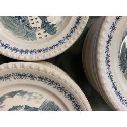 ANTICO SERVIZIO PIATTI 10 pers. Villeroy & Boch Mettlach SAAR Engadin 54 Pz.