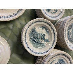 ANTICO SERVIZIO PIATTI 10 pers. Villeroy & Boch Mettlach SAAR Engadin 54 Pz.