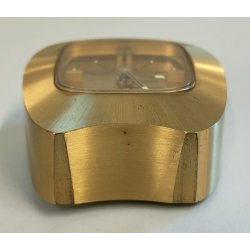 Swiza 8 days OROLOGIO TAVOLO DORATO con SUONERIA anni 70 Old Alarm Desk Clock