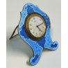 Atlanta OROLOGIO TAVOLO Art Déco OTTONE SMALTATO epoca 900 GUILLOCHE Desk Clock