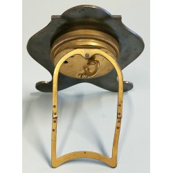 Atlanta OROLOGIO TAVOLO Art Déco OTTONE SMALTATO epoca 900 GUILLOCHE Desk Clock