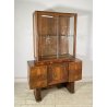 ANTICA PICCOLA VETRINA CREDENZA ART DECO ANNI 30/40 ARMADIO LEGNO RADICA VETRO