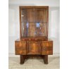 ANTICA PICCOLA VETRINA CREDENZA ART DECO ANNI 30/40 ARMADIO LEGNO RADICA VETRO