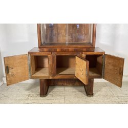 ANTICA PICCOLA VETRINA CREDENZA ART DECO ANNI 30/40 ARMADIO LEGNO RADICA VETRO
