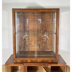 ANTICA PICCOLA VETRINA CREDENZA ART DECO ANNI 30/40 ARMADIO LEGNO RADICA VETRO