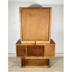 ANTICA PICCOLA VETRINA CREDENZA ART DECO ANNI 30/40 ARMADIO LEGNO RADICA VETRO