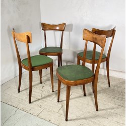 LOTTO 4 SEDIE ART DECÒ ANNI 40 LEGNO E SKY VINTAGE CHAIR SALA PRANZO MODERN