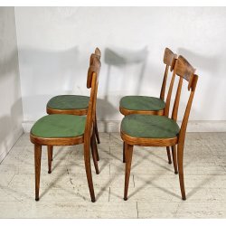 LOTTO 4 SEDIE ART DECÒ ANNI 40 LEGNO E SKY VINTAGE CHAIR SALA PRANZO MODERN