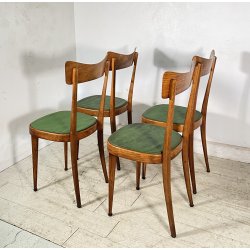 LOTTO 4 SEDIE ART DECÒ ANNI 40 LEGNO E SKY VINTAGE CHAIR SALA PRANZO MODERN