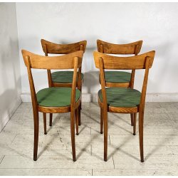 LOTTO 4 SEDIE ART DECÒ ANNI 40 LEGNO E SKY VINTAGE CHAIR SALA PRANZO MODERN