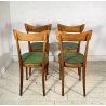 LOTTO 4 SEDIE ART DECÒ ANNI 40 LEGNO E SKY VINTAGE CHAIR SALA PRANZO MODERN