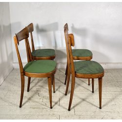 LOTTO 4 SEDIE ART DECÒ ANNI 40 LEGNO E SKY VINTAGE CHAIR SALA PRANZO MODERN