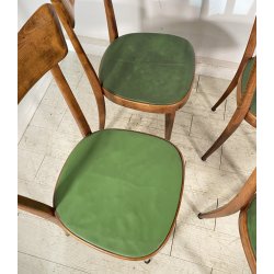 LOTTO 4 SEDIE ART DECÒ ANNI 40 LEGNO E SKY VINTAGE CHAIR SALA PRANZO MODERN