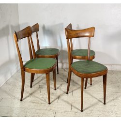 LOTTO 4 SEDIE ART DECÒ ANNI 40 LEGNO E SKY VINTAGE CHAIR SALA PRANZO MODERN