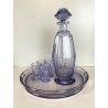 DECANTER 5 BICCHIERI VASSOIO CRISTALLO BOHEMIA AMETISTA SFACCETTATO ART DECO'