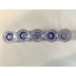 DECANTER 5 BICCHIERI VASSOIO CRISTALLO BOHEMIA AMETISTA SFACCETTATO ART DECO'