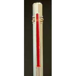 PENNA SFERA Must De Cartier TRINITY LACCA ROSSA ARGENTO vintage BALLPOINT PEN