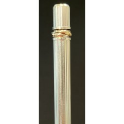 PENNA SFERA Must De Cartier TRINITY LACCA ROSSA ARGENTO vintage BALLPOINT PEN