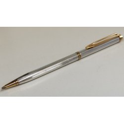 WATERMAN Gentleman PENNA SFERA acciaio oro BOX Vintage Ballpoint Pen DESIGN