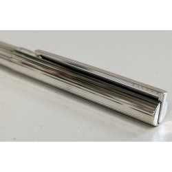 ST DUPONT Classic PENNA SFERA ARGENTATA GODRON Vintage Ballpoint Pen COLLEZIONE