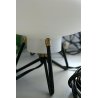 COPPIA ABAT-JOUR LAMPADE VINTAGE TABLE LAMP VETRO OPALINO METALLO STILNOVO '50