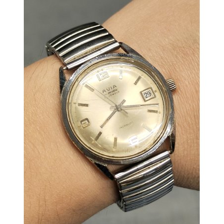 OROLOGIO POLSO AUTOMATICO Aviamatic INCABLOC anni 60 Vintage Wrist Watch MONTRE