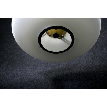 LAMPADARIO A SOSPANSIONE CEILING LAMP UFO VETRO OPALINO METALLO STILNOVO '50/'60