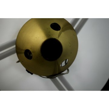 LAMPADARIO A SOSPANSIONE CEILING LAMP UFO VETRO OPALINO METALLO STILNOVO '50/'60