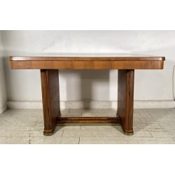 TAVOLO SCRIVANIA ART DECÒ ANNI 30/40 TABLE SCRITTOIO LEGNO RADICA VETRO