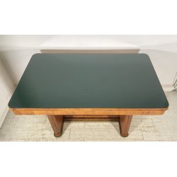 TAVOLO SCRIVANIA ART DECÒ ANNI 30/40 TABLE SCRITTOIO LEGNO RADICA VETRO