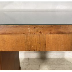 TAVOLO SCRIVANIA ART DECÒ ANNI 30/40 TABLE SCRITTOIO LEGNO RADICA VETRO